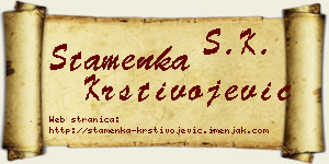 Stamenka Krstivojević vizit kartica